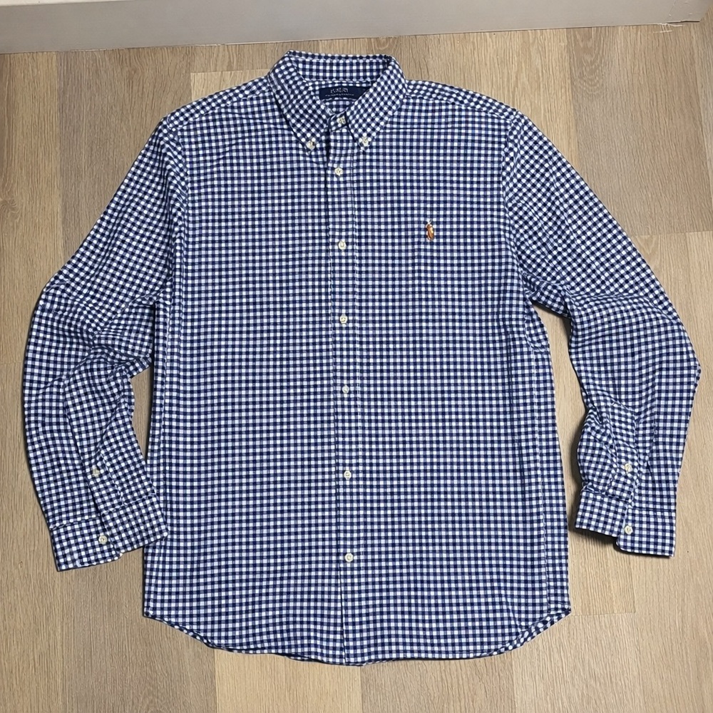 Polo Ralph Lauren Men’s Oxford Shirt Gingham Classic Fit Royal Blue Size XL
